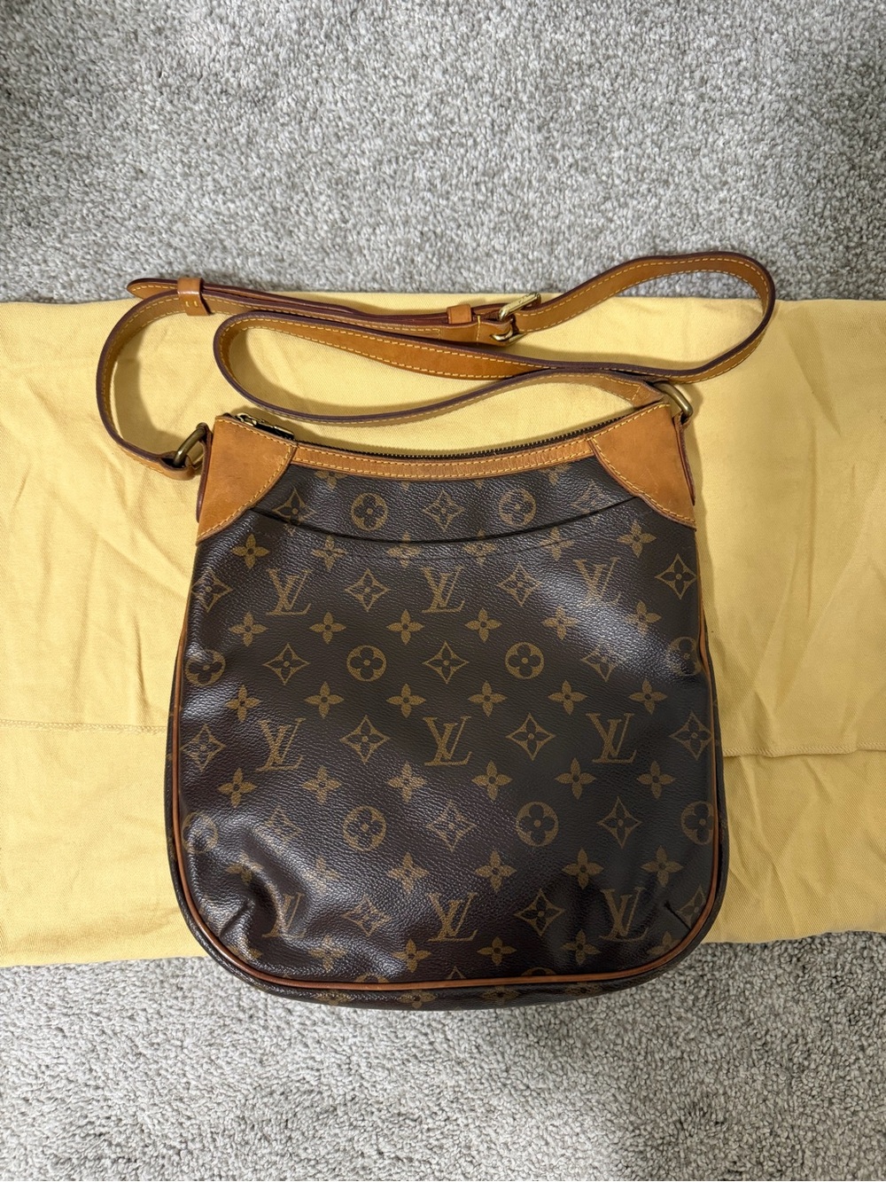 Louis Vuitton Brown Monogram Crossbody with Tan Trim